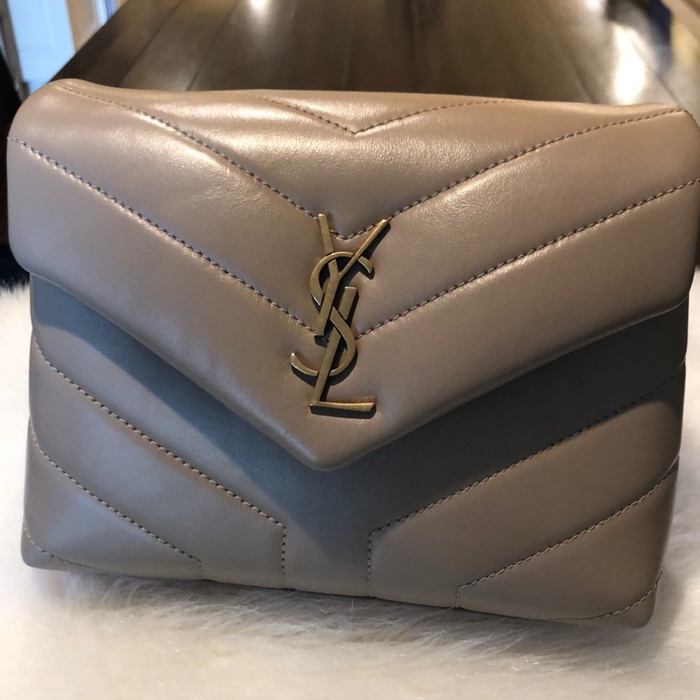 YSL Toy Lou Lou dark latte w age gold hardware